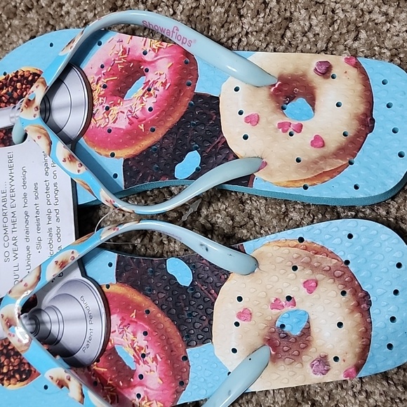 WOMEN'S 5/6 Flipflops Showaflops Donut Style Beach/Summer 🍩 - Picture 3 of 8